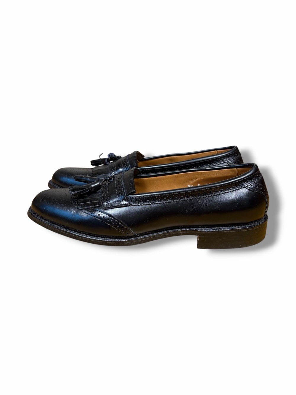 Allen Edmonds Bridgeton Kiltie Tassel Loafers Black Leather Brogue Preppy 9.5 B